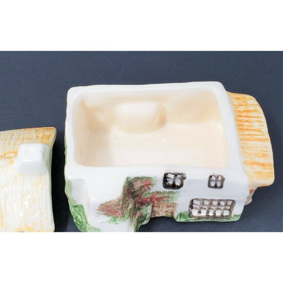 Sugar Bowl House Shaped Lidded Vintage Rectangle Devon England - Picture 3 of 10